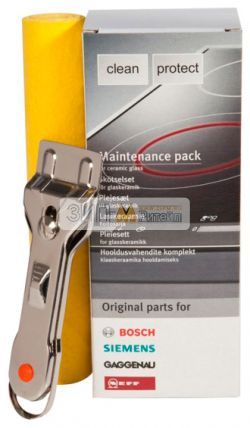 Средство по уходу за стеклокерамикой Bosch (Бош) 250 мл, 3 предмета