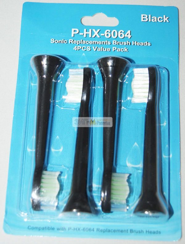 Насадки на зубные щетки Philips Sonicare Flexcare, черные, 4 шт